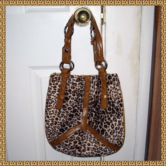 EUC Leopard Print Faux fur bag by SABINA NEW YORK - Picture 1 of 12